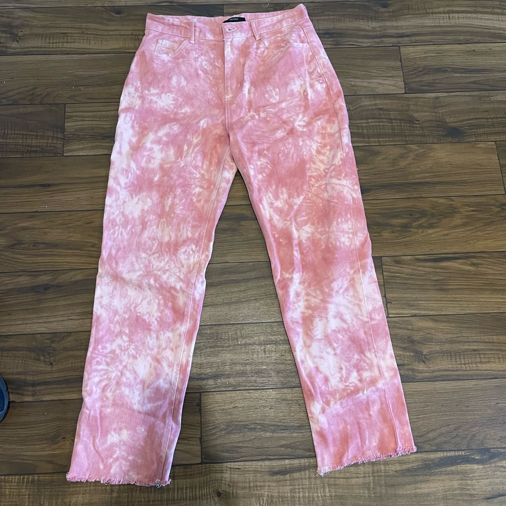 Pink tie dye jeans